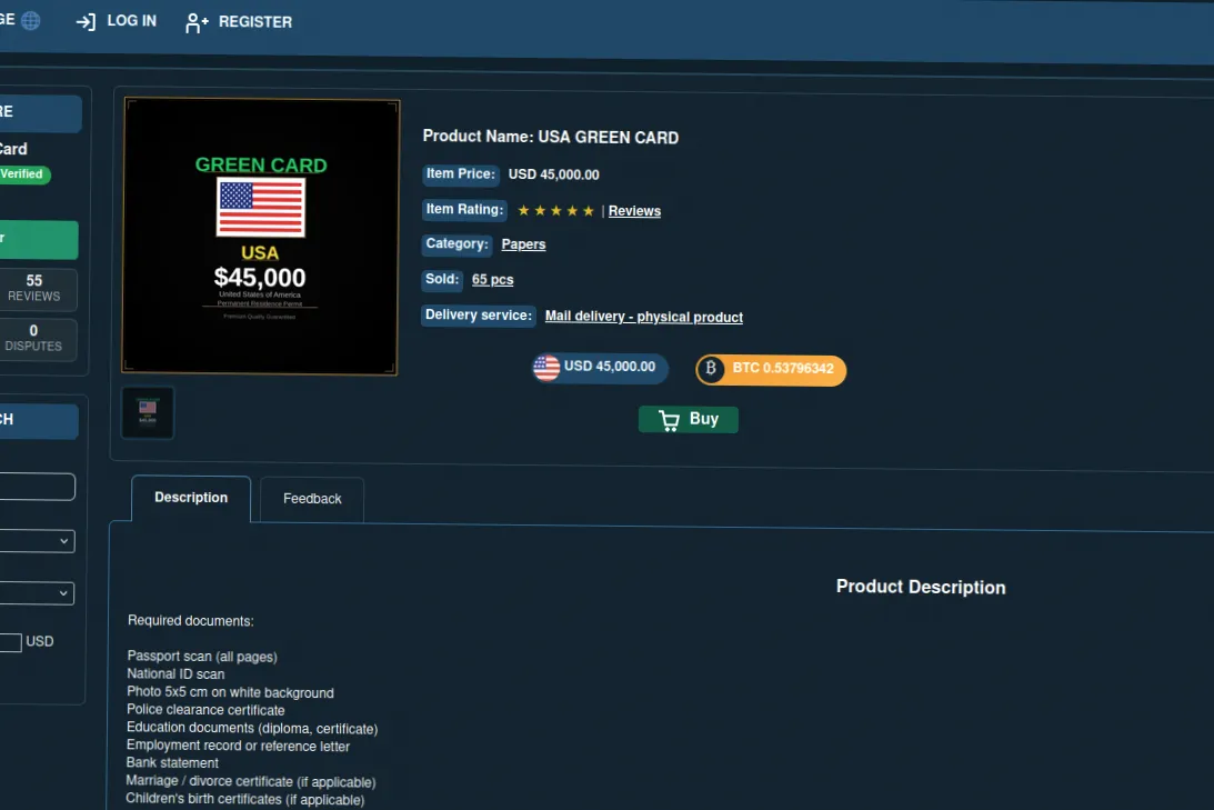 Ad for a green card
